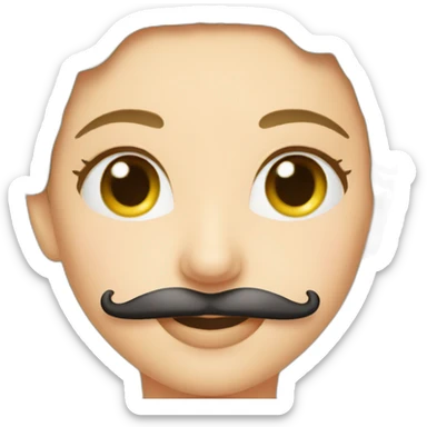 Female Flight attendant moustache sticker