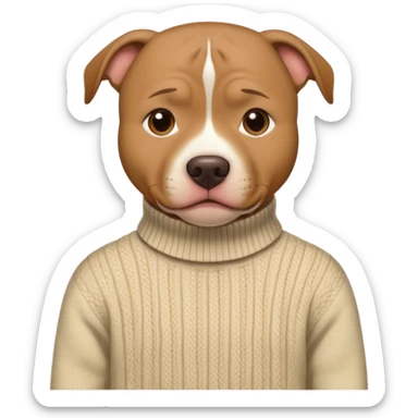 pitbull with a human neck and a sweater pfp sticker