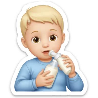 baby drinking milk  sticker