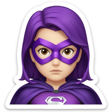make a  girl purple super hero sticker