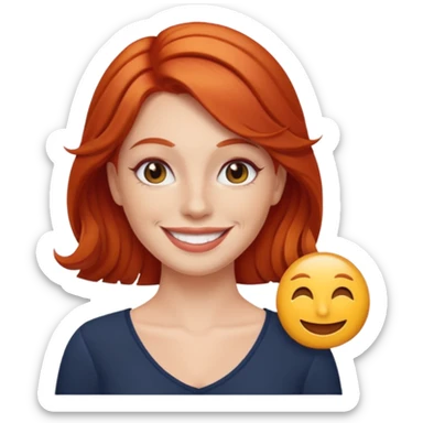 cruise emoji with a red headed woman sticker