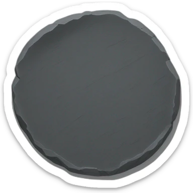 A round flat dark rough stone plate sticker