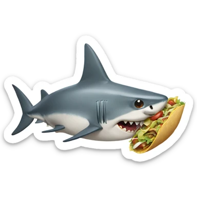 Shark eating tacos  sticker