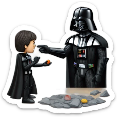 Darth Vader plays rocks, paper, scissors with Jim Carrey sticker