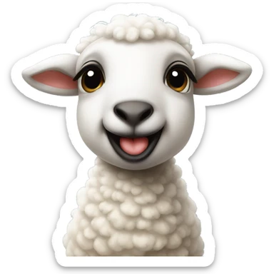 Baby sheep blowing a kiss sticker