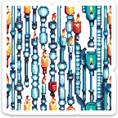 pixel art candlestick pattern, stylized with glowing highlights sticker