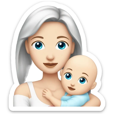 mom holding newborn baby girl with blue eyes and white skin baby dark hair white skin newborn little baby girl pink sticker