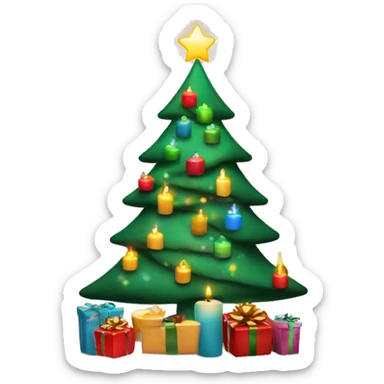 Christmastree with candles and Gifts sticker