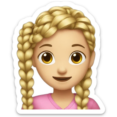 girl braiding hair sticker