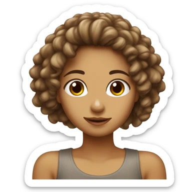 Ragazza con i capelli ricci, gli occhi marroni e il camice bianco. Ha in mano le provette da laboratorio sticker