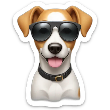 Smart dog with sun glasses sticker