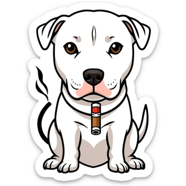 Pitbull with a cigarette  sticker