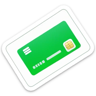 credit card with a green check sticker