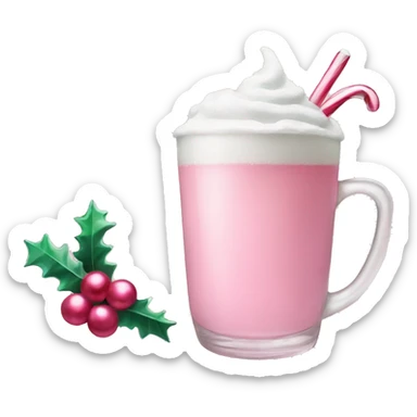 pastel pink christmas christmas drink sticker