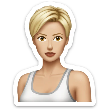 ultra realistic charlize theron wearing tank top sticker