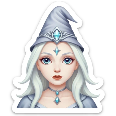 beautiful white witch sticker