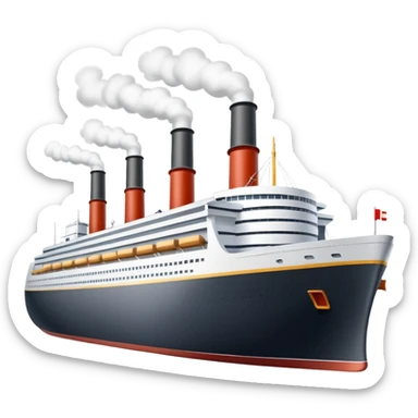 ocean liner with smokestacks sticker