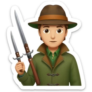 Classic hunter image, without holding a gun sticker