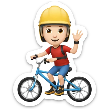 Bike Boy with calling talk emozi sticker