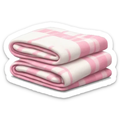 Plad white and pink blankets folded  sticker