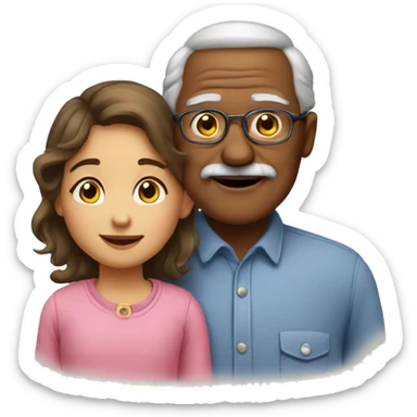 Grandpa and daughter portrait sticker