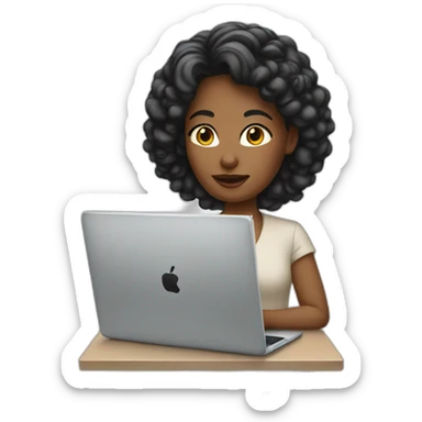 girl boss with laptop sticker