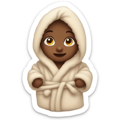 Baby wearing a robe sticker