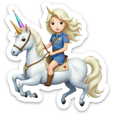 unicorn scout girl sticker