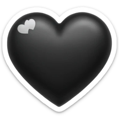 black ink heart emoji, blob, isolated on white background, grunge, like pen stroke, flat 2d sticker