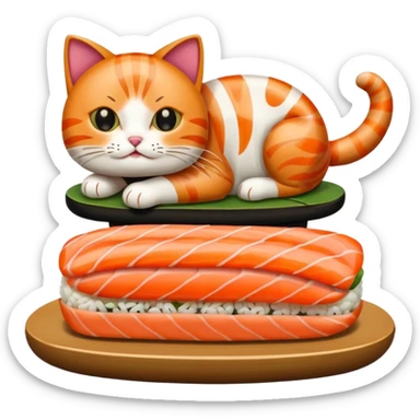 A entire cat body and all and sushi sticker