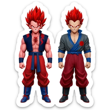 Goku ssj + outfit dark and red = evil Goku ssj sticker
