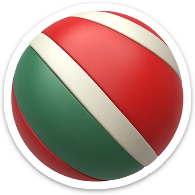 pilates ball with parallel lines red white and green sticker
