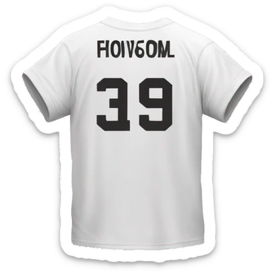 loose white-football-tshirt back view sticker