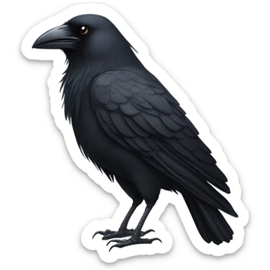 Crow with a mullet hairdo sticker