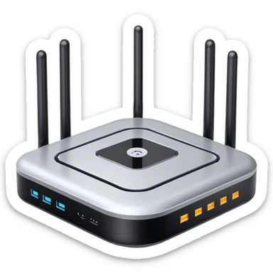 Can you create a picture for an AI LLM model router showing it as a hub connecting different LLMs? Make it abstract. Can you make it look more professional?
 sticker