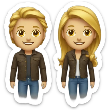 2 happy designers weman sticker