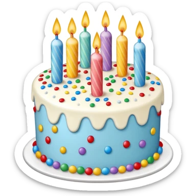 Birthday cake with funfetti sticker