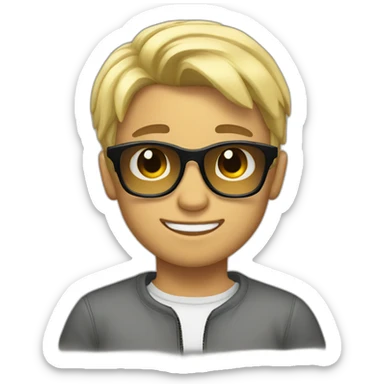 blond boy, tan, dark glasses, hot, young sticker