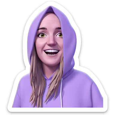 smiling girl in hood sticker