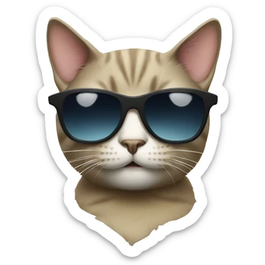 Cat with sunglasses sticker
