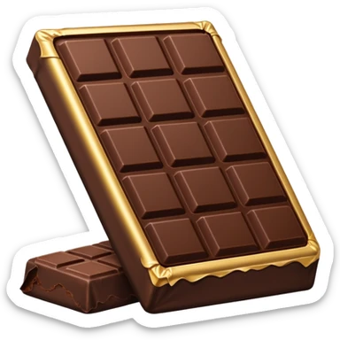 Draw a chocolate bar using an isometric camera with a High-Angle Shot. sticker