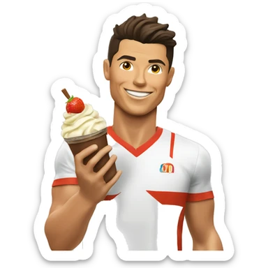 Cristiano Ronaldo con il gelato sticker