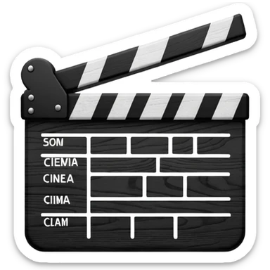 cinema clap (black and white) sticker