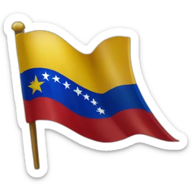 Bandera de Venezuela con su escudo nacional arriba en la izquierda  sticker