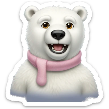 Christmas pastel polar bear sticker