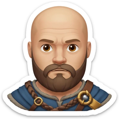 bearded Vikings with bald  with bulky body sticker