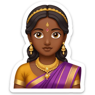 Tamil girl in saree sticker
