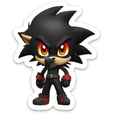 shadow the hedgehog playing a videogame sticker