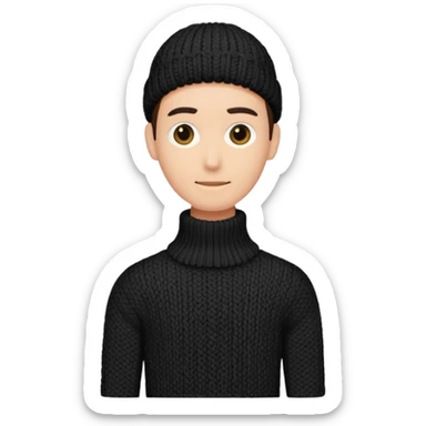 long-necked black knitwear sticker