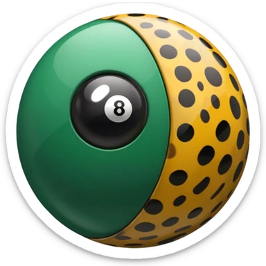 green and cheetah print eightball sticker